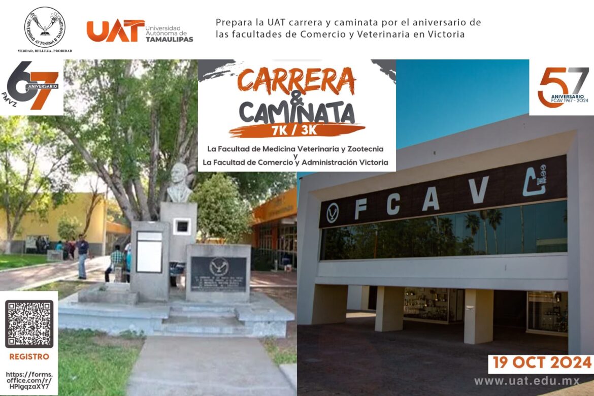 Prepara la UAT carrera y caminata por el aniversario de las facultades de Comercio y Veterinaria en Victoria