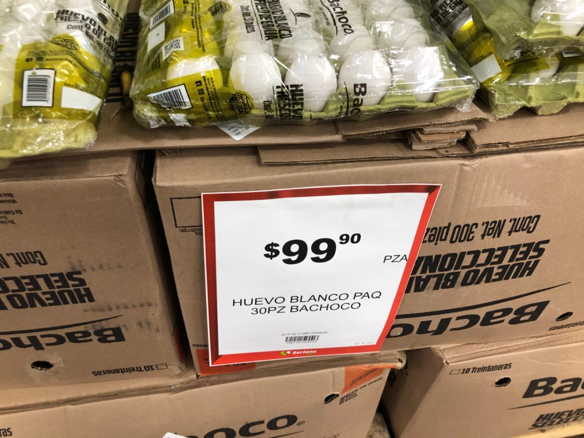 Precio del huevo llega hasta 100 pesos por tapa