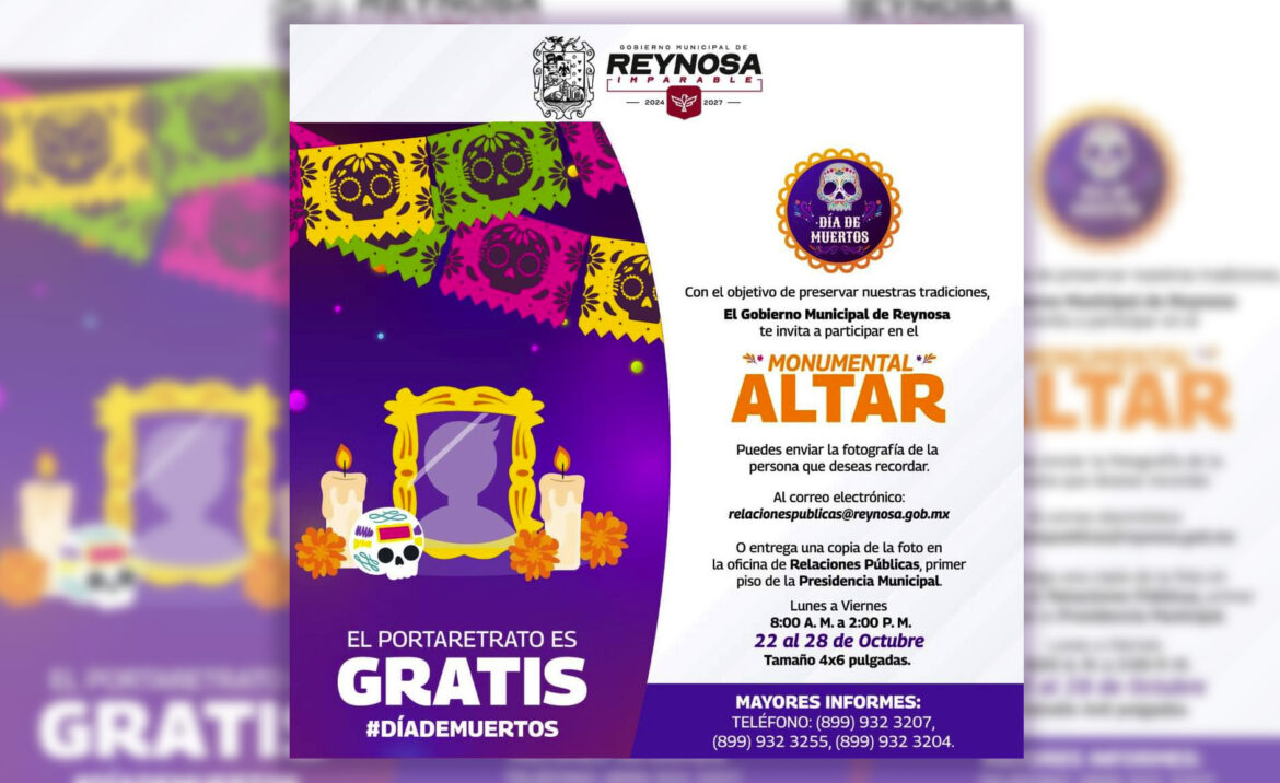 Listo Monumental Altar del Día de Muertos en Reynosa