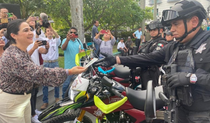 RECIBE GUARDIA ESTATAL MOTOCICLETAS Y BICICLETAS PARA REFORZAR SEGURIDAD EN TAMPICO