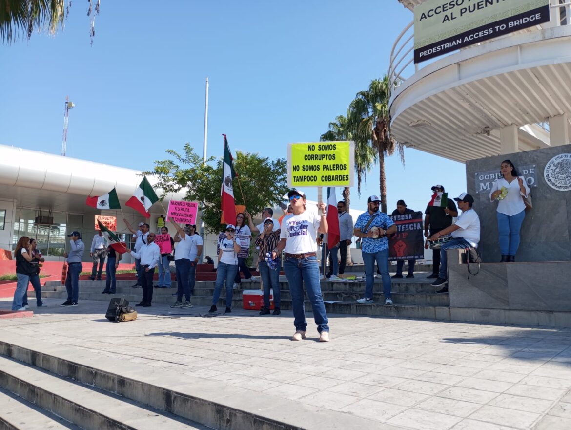 Continúan en lucha de resistencia empleados de PJF en Reynosa