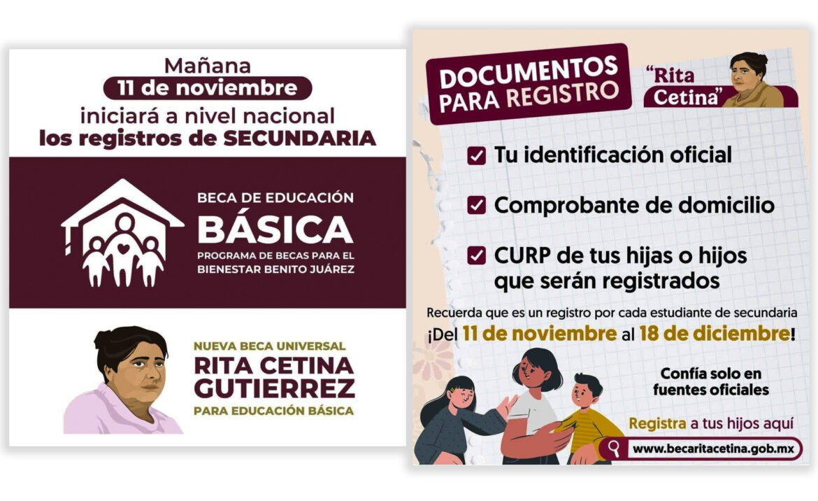 Invita Alcalde Carlos Peña Ortiz al Registro de Beca Universal para Estudiantes de Secundaria