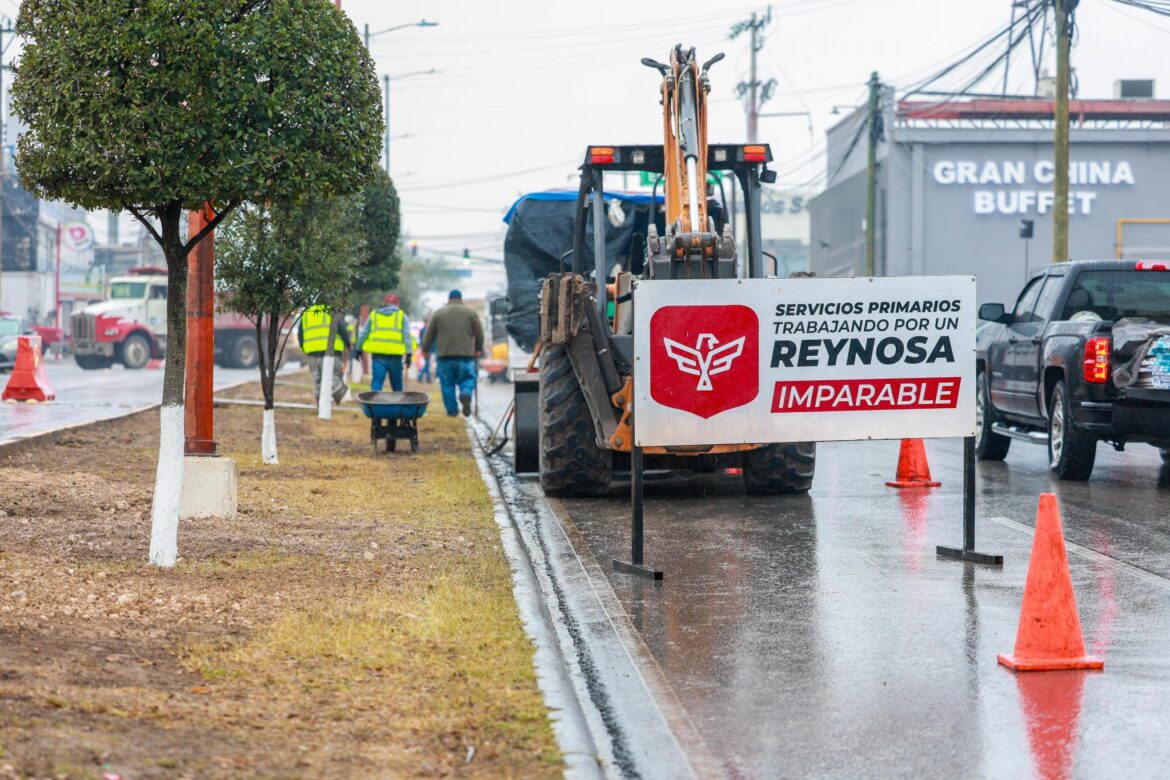 Modifica y embellece Gobierno de Reynosa vialidad en Las Fuentes