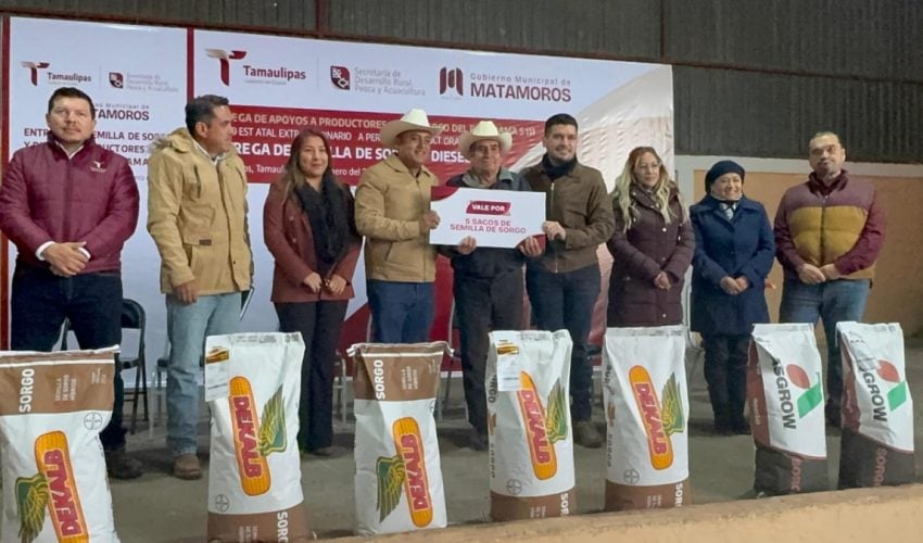 IMPULSA GOBIERNO EL CAMPO TAMAULIPECO CON LA ENTREGA DE SEMILLA Y DIÉSEL