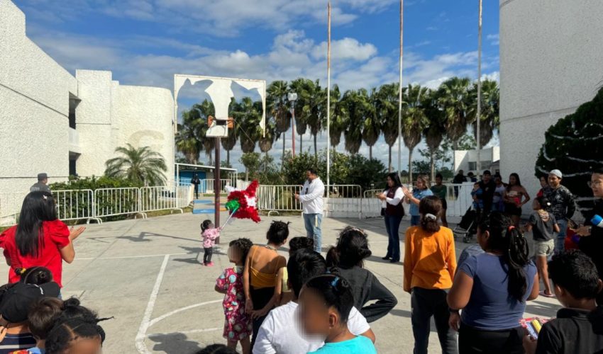 PPLS DE CEDES MATAMOROS ELABORAN Y DONAN PIÑATAS A FAMILIAS MIGRANTES