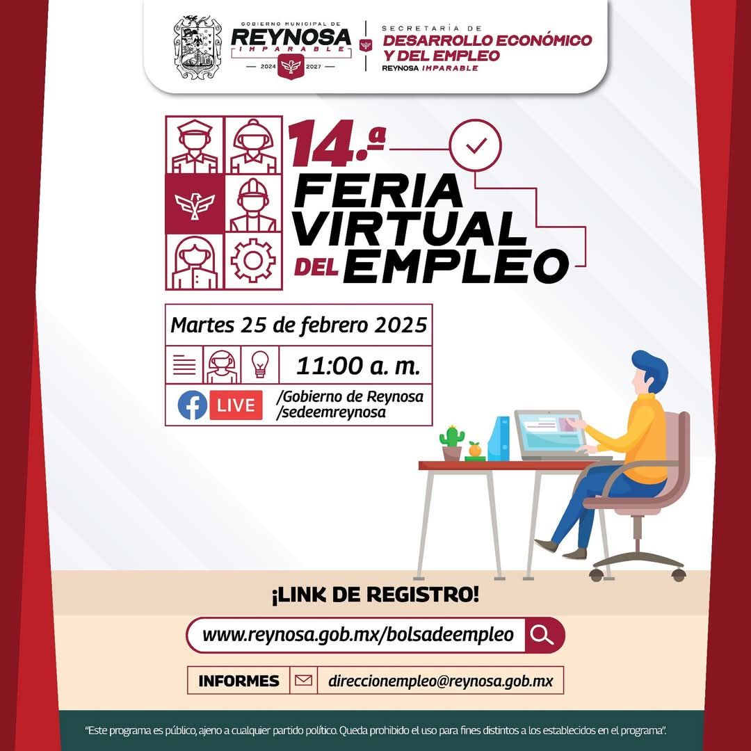 Acércate a nuevas oportunidades laborales en la Feria Virtual de Empleo en Reynosa