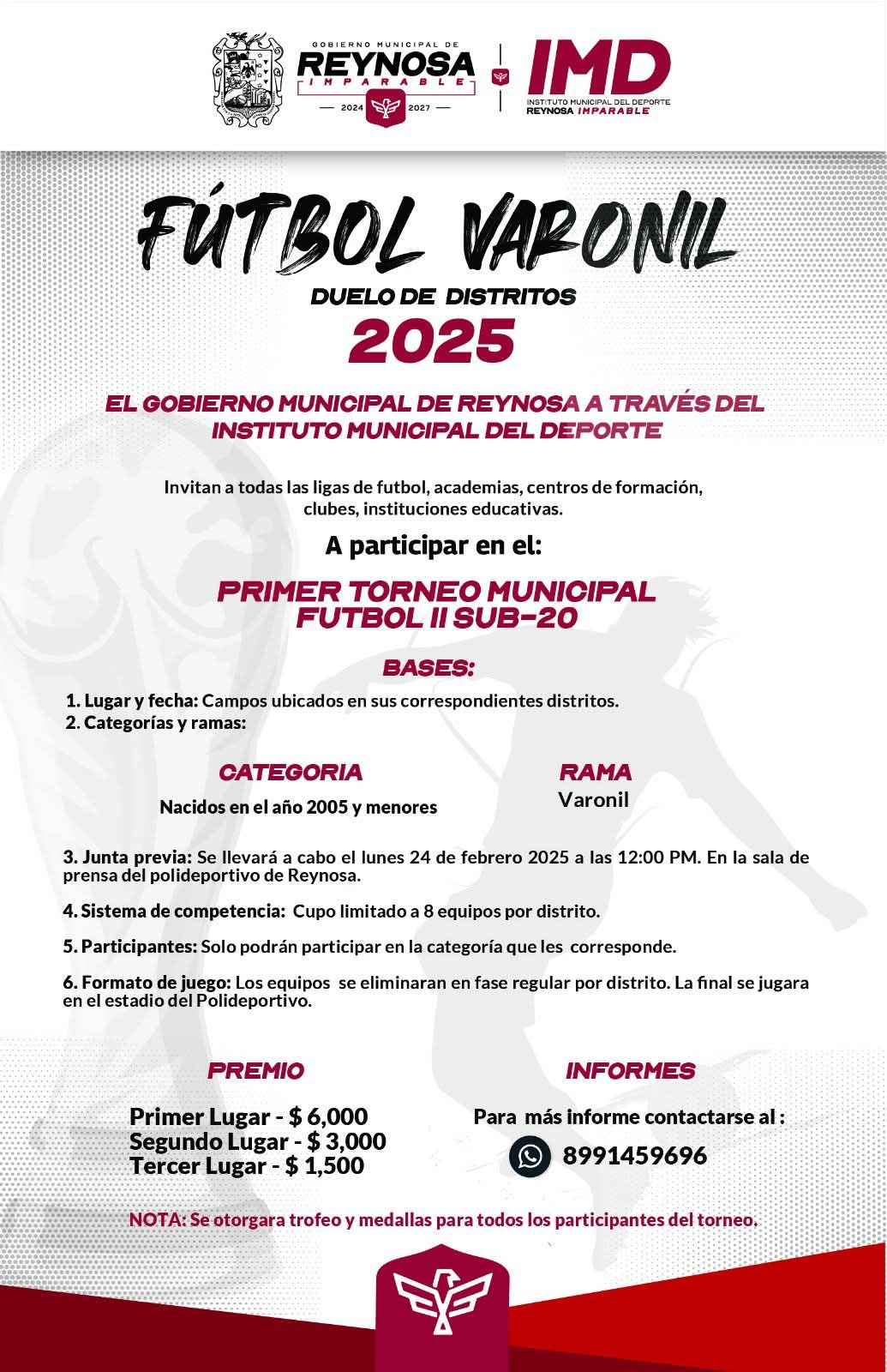 Sigue la invitación al Torneo Municipal de Fútbol 11 Sub-20