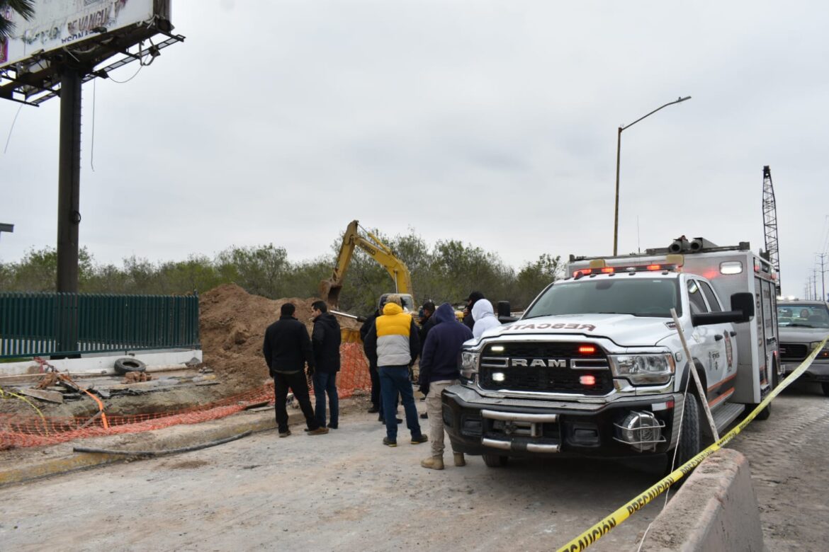 Suspenden obras de drenaje por accidente en Reynosa